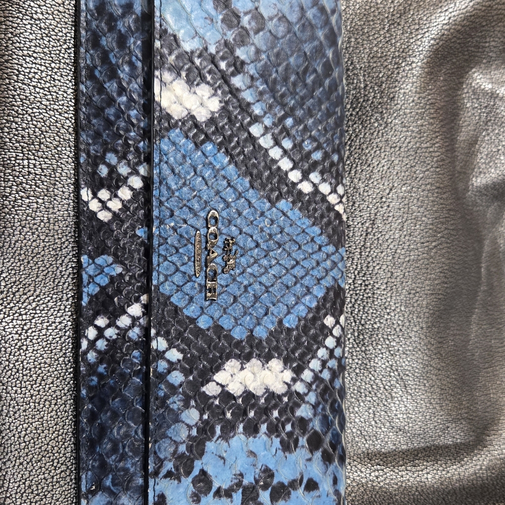 Coach Blue and Black Snake Print Wallet
